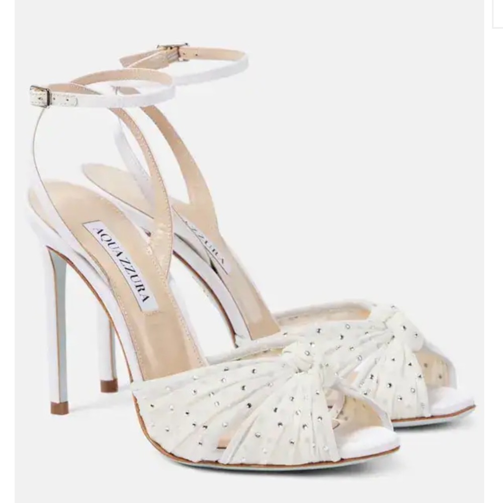 Aquazzura Slow Kisses 105 mm embellished leather sandals